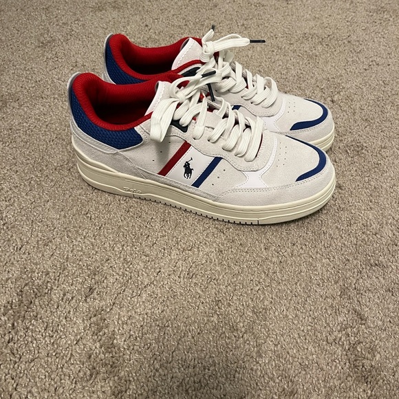 Polo Ralph Lauren White and Blue Men's Sneakers - Picture 3 of 6